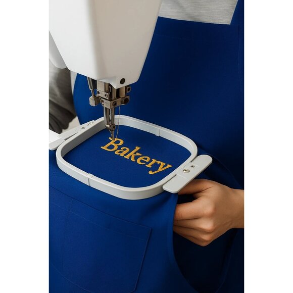 Red Adjustable Apron with Pockets – Unisex Polyester Apron for Cooking, Crafts, - Picture 6 of 7